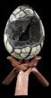 Septarian Dragon Egg Geode - Crystal Filled #38405-1
